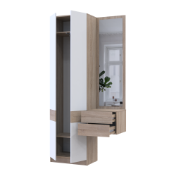 Hallway Sola 1+2 Sonoma oak / White chipboard / mirror 105x40x215 (42005150)
